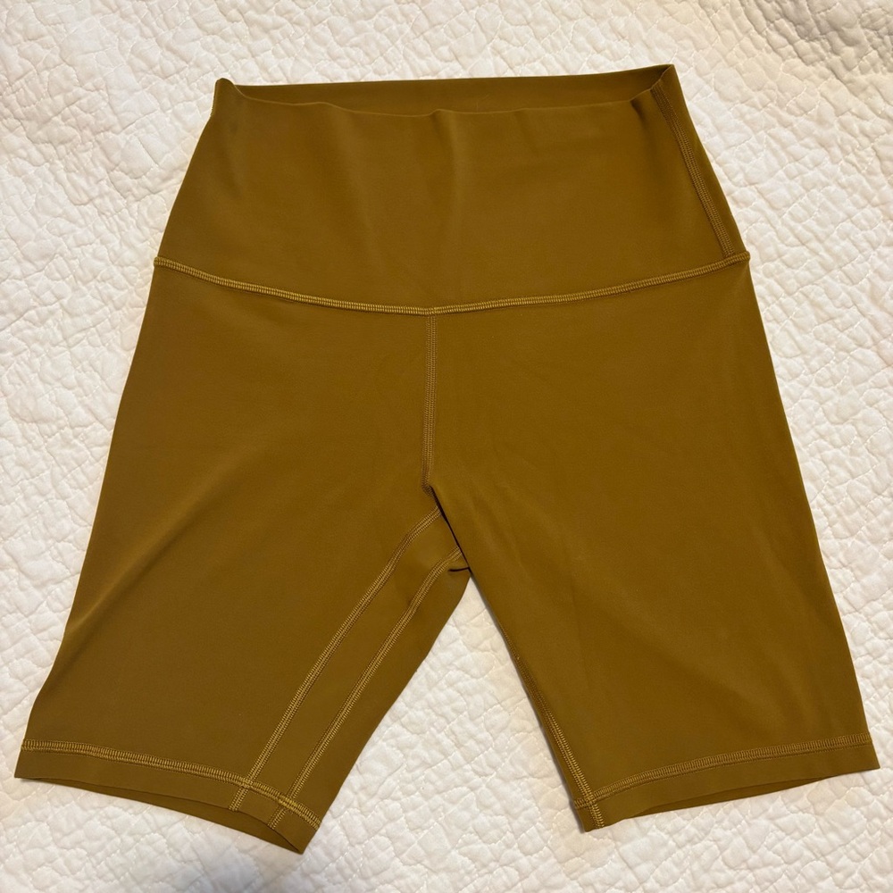 Lululemon Athletica High-Rise Align Mustard Yoga Biker Shorts Size 4 8" Inseam